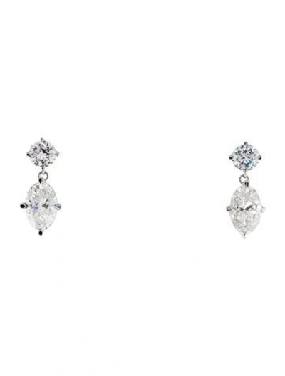 Pre-owned Earrings 14k 8.11ctw Lab-grown Diamond Drop  In Multi