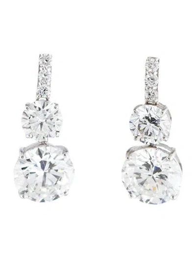 Pre-owned Earrings 14k 8.43ctw Lab-grown Diamond Drop  In Multi