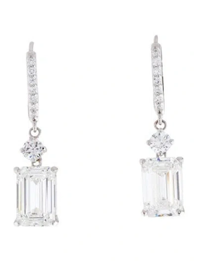 Pre-owned Earrings 14k 8.78ctw Lab-grown Diamond Drop  In Multi