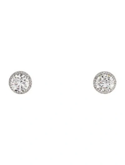 Pre-owned Earrings 14k 8.89ctw Lab-grown Diamond Halo Set Stud In Multi