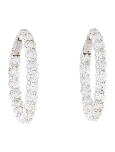 Pre-owned Earrings 14k 9.00ctw Diamond Inside-out Hoop  In Multi
