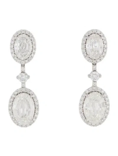 Pre-owned Earrings 14k 9.97ctw. Lab-grown Diamond Drop  In Multi