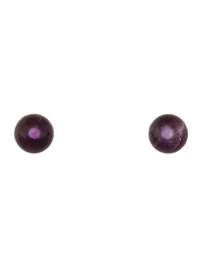 Pre-owned Earrings 14k Amethyst Ball Stud  In Multi