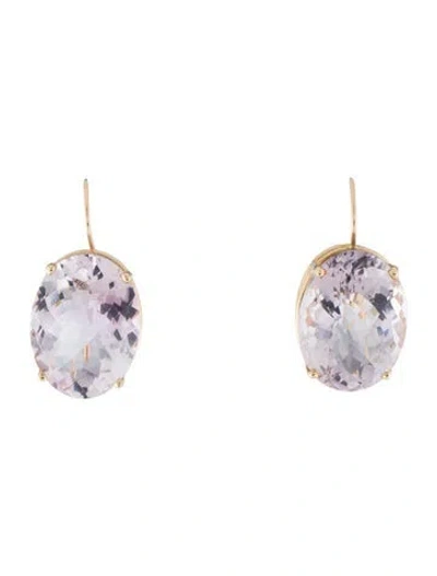 Pre-owned Earrings 14k Amethyst Drop  In Multi