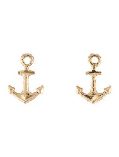 Pre-owned Earrings 14k Anchor Stud  In Multi