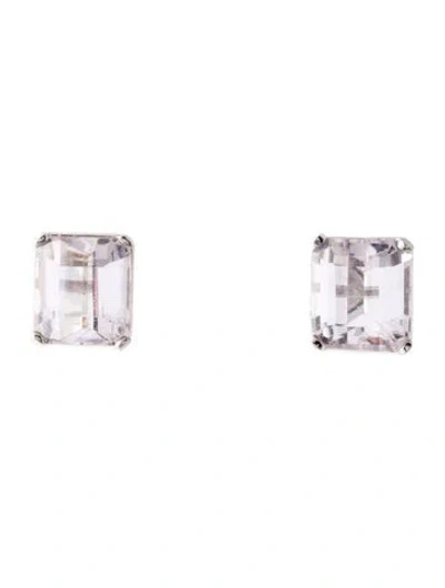Pre-owned Earrings 14k Aquamarine Stud  In Multi