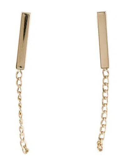 Pre-owned Earrings 14k Bar Chain Drop  In Multi