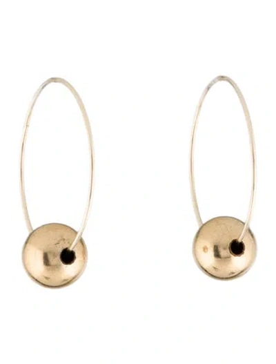 Pre-owned Earrings 14k Bead Hoop  In Multi