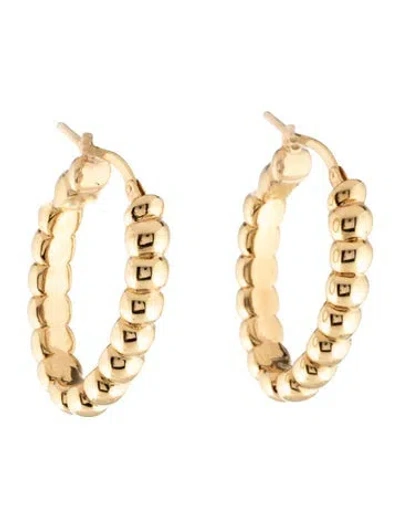 Pre-owned Earrings 14k Beaded Hoop  In Multi