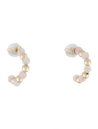 Pre-owned Earrings 14k Beryl Half-hoop Drop  In Multi