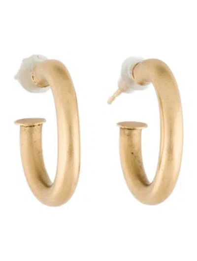 Pre-owned Earrings 14k Brushed Huggie  In Multi