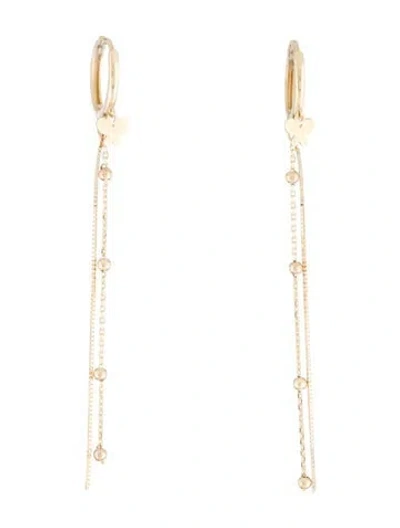 Pre-owned Earrings 14k Butterfly Huggie Drop  In Multi