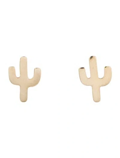 Pre-owned Earrings 14k Cactus Stud  In Multi