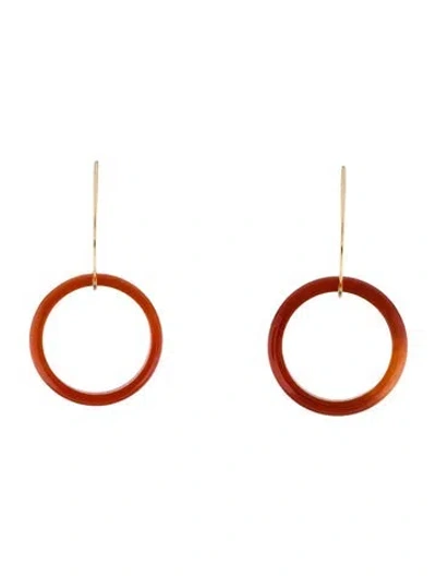 Pre-owned Earrings 14k Carnelian Drop  In Multi