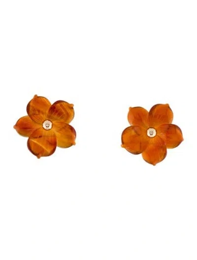 Pre-owned Earrings 14k Carnelian Stud  In Multi