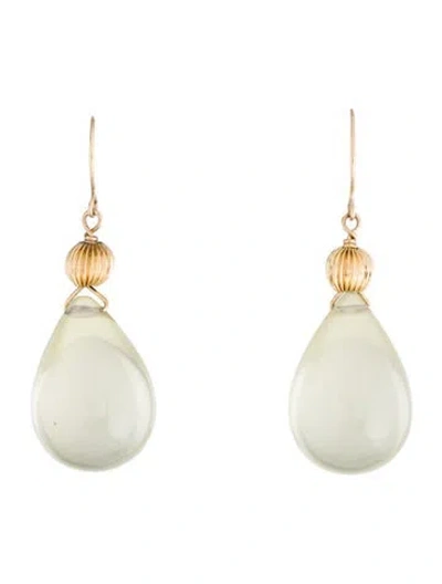 Pre-owned Earrings 14k Chalcedony Drop  In Multi