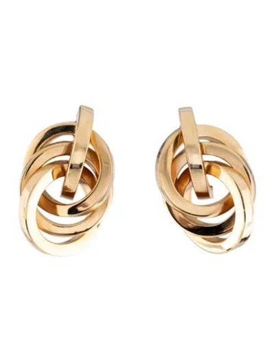Pre-owned Earrings 14k Circle Drop Earclip  In Multi