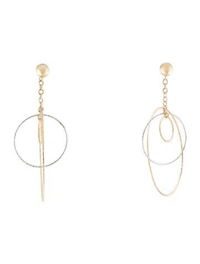 Pre-owned Earrings 14k Circle Drop  In Multi