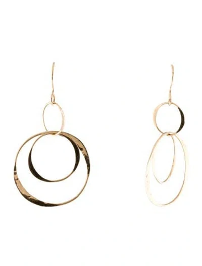 Pre-owned Earrings 14k Circle Drop  In Multi