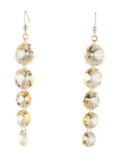 Pre-owned Earrings 14k Citrine Drop  In Multi