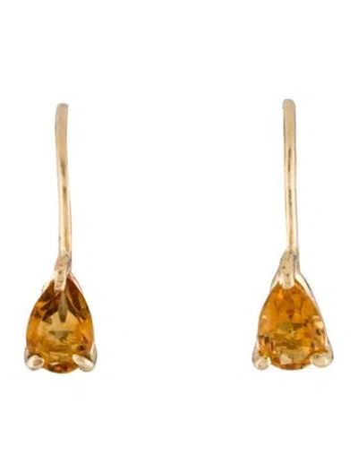 Pre-owned Earrings 14k Citrine Drop  In Multi