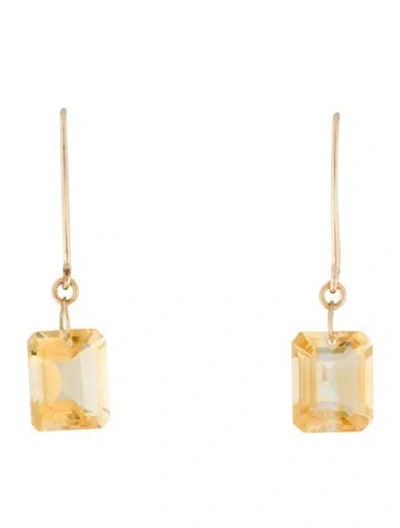 Pre-owned Earrings 14k Citrine Drop  In Multi