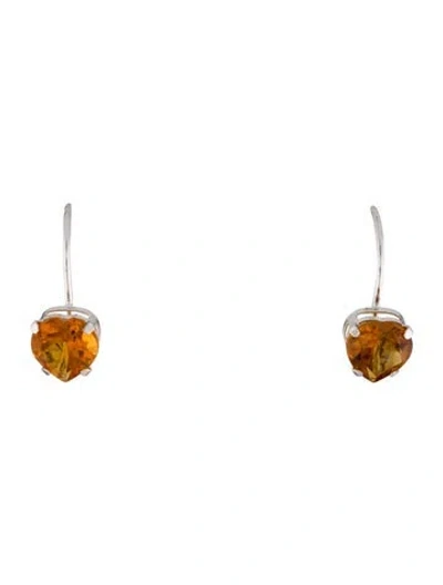 Pre-owned Earrings 14k Citrine Drop  In Multi