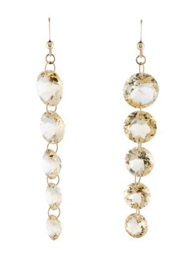 Pre-owned Earrings 14k Citrine Drop  In Multi