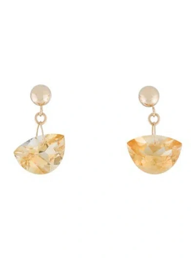 Pre-owned Earrings 14k Citrine Drop  In Multi