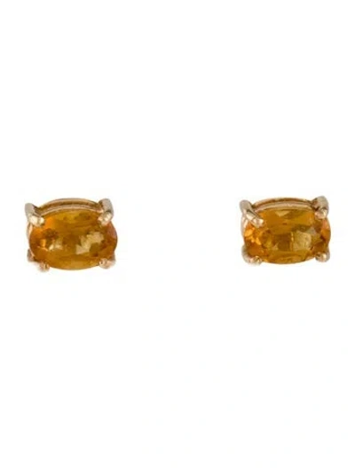 Pre-owned Earrings 14k Citrine Stud  In Multi