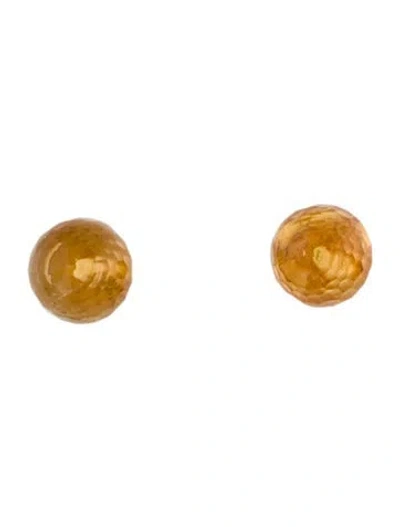 Pre-owned Earrings 14k Citrine Studs In Multi