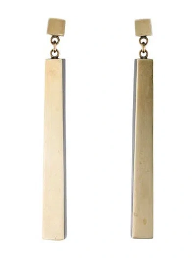 Pre-owned Earrings 14k Coral Block Drop  In Multi