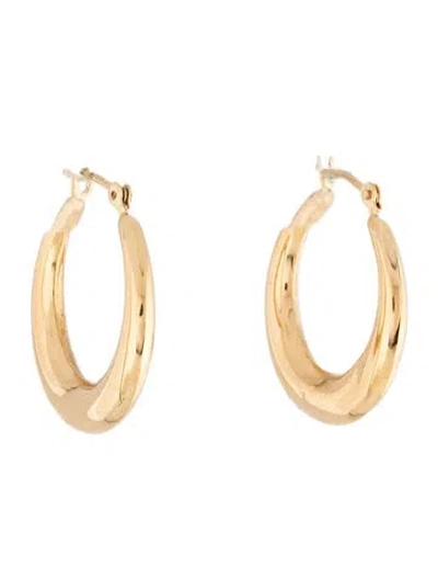 Pre-owned Earrings 14k Crescent Hoops  In Multi