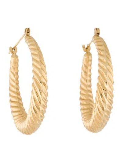 Pre-owned Earrings 14k Croissant Hoop  In Multi