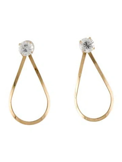Pre-owned Earrings 14k Cubic Zirconia Convertible Drop  In Multi