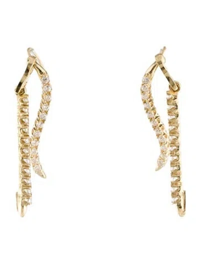 Pre-owned Earrings 14k Cubic Zirconia Convertible Drop  In Multi