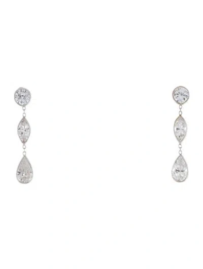Pre-owned Earrings 14k Cubic Zirconia Drop  In Multi
