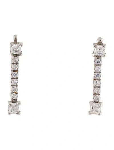 Pre-owned Earrings 14k Cubic Zirconia Drop  In Multi