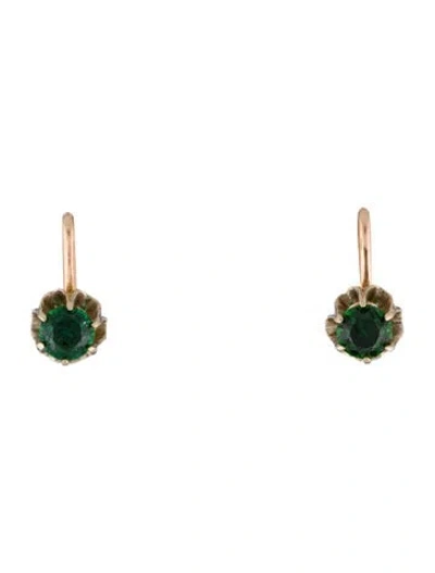 Pre-owned Earrings 14k Cubic Zirconia Drop  In Multi