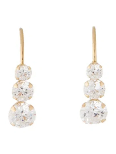 Pre-owned Earrings 14k Cubic Zirconia Earclip  In Multi