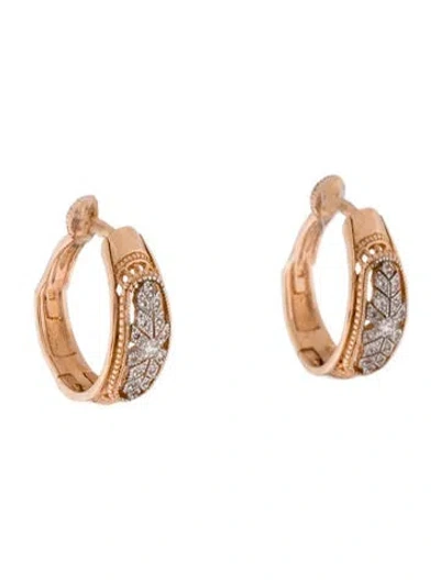 Pre-owned Earrings 14k Cubic Zirconia Huggie  In Multi