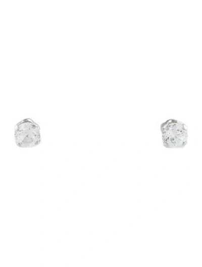 Pre-owned Earrings 14k Cubic Zirconia Stud  In Multi