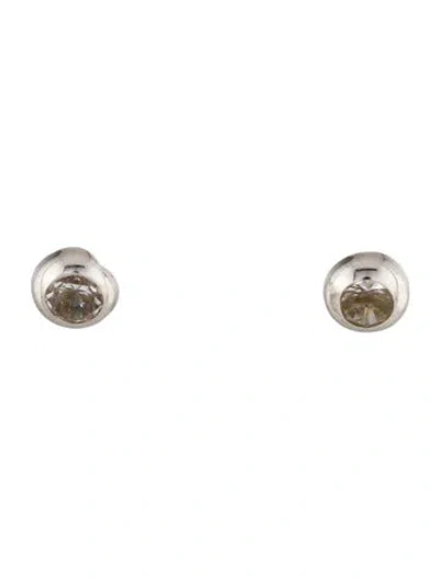 Pre-owned Earrings 14k Cubic Zirconia Stud  In Multi