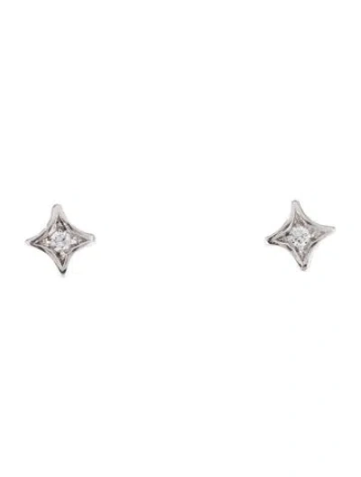 Pre-owned Earrings 14k Cubic Zirconia Stud  In Multi