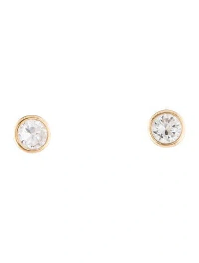 Pre-owned Earrings 14k Cubic Zirconia Stud  In Multi