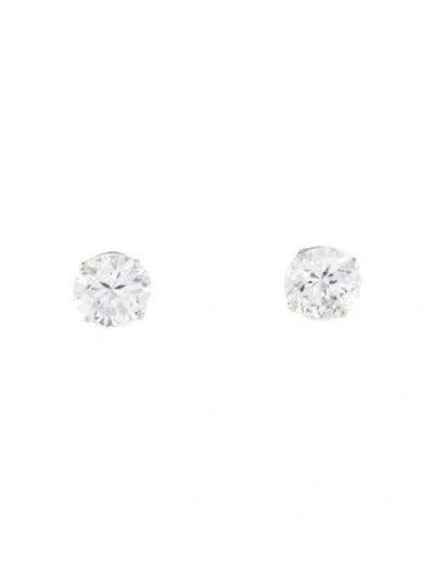 Pre-owned Earrings 14k Cubic Zirconia Stud  In Multi