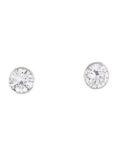 Pre-owned Earrings 14k Cubic Zirconia Stud  In Multi