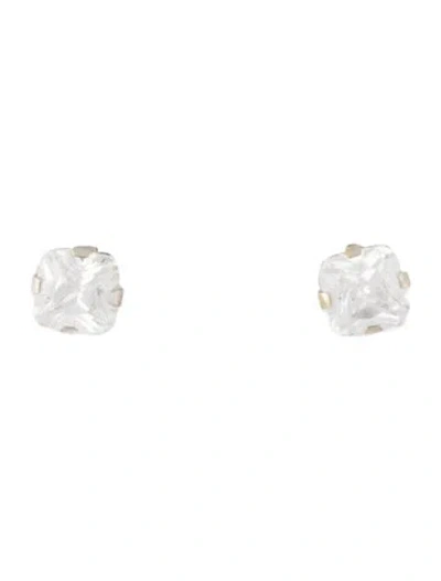 Pre-owned Earrings 14k Cubic Zirconia Studs In Multi