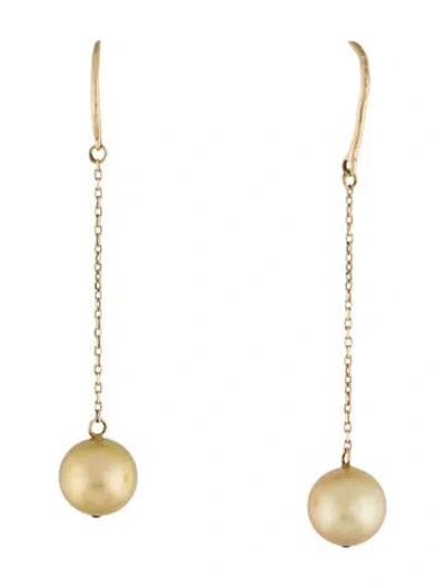 Pre-owned Earrings 14k Cultured Pearl Drop  In Multi