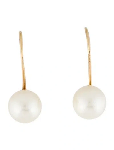 Pre-owned Earrings 14k Cultured Pearl Drop  In Multi